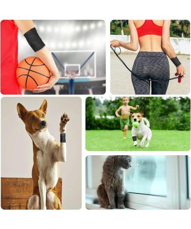 Shop 4 PCS Self Adhesive Bandage Wrap - Breathable Elastic Vet Wrap for Dogs & Sports | Ankle Sprains Protection - 177*1 inch Black - Buy Online on GoSupps.com