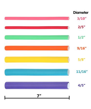Minerva Flexi Curling Rods Hair Rollers 42-Pack for Long Hair - 7 Multicolor - Buy Online on GoSupps.com