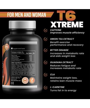 Xtreme T6 Powerful Fat Burners - 120 Weight Management Pills | Metabolism Booster for Weight Loss & Keto Diet | Vegetarian/Gluten Free - Made in UK - Buy Online on GoSupps.com