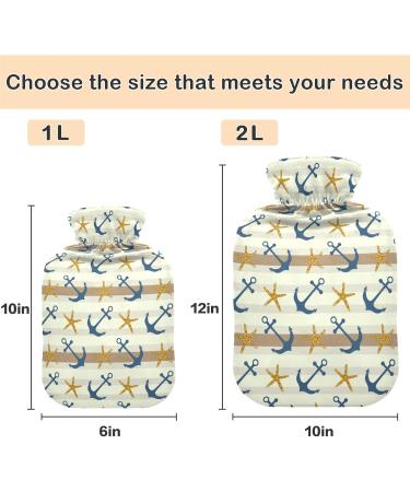 Naanle Stripes Sea Esters Anchor Hot Water Bottle - 2L Transparent Bottle for Bed Hand & Feet Warmer | Pain Relief & Heat Therapy | International Shipping Available - Buy Online on GoSupps.com