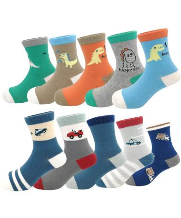 Zumou Toddler Kids Little Boys Fashion Cotton Crew Socks 5/10 Pack 3-5T Colorful - Buy Online on GoSupps.com