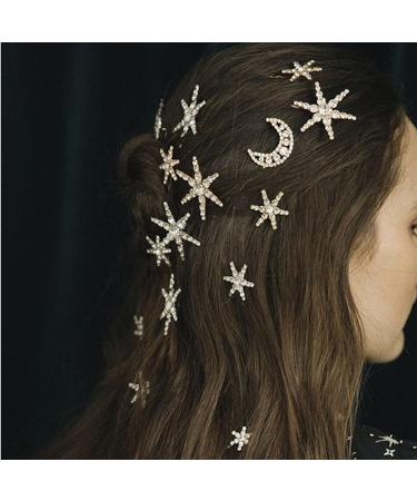 Silver Snowflake Crystal Rhinestone Hair Bobby Pins - 5 PCS | Holiday Wedding Hair Accessories - Buy Online on GoSupps.com