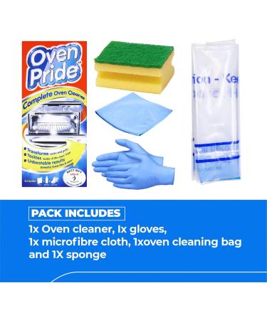 Oven Cleaner Cleaning Set - Oven Pride Complete Cleaning Set Includes - Oven Cleaning Bag For Racks Pairs Of Gloves Microfiber Cloth Scouring sponge Overni ght Degreaser - Buy Online on GoSupps.com