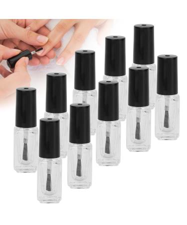 10 pieces of nail polish bottle with brush empty nail polish bottle transparent nail polish bottle 5 ml of crystal clear empty for self -filling fillers with 2 funnel 10 mixed balls rectangle