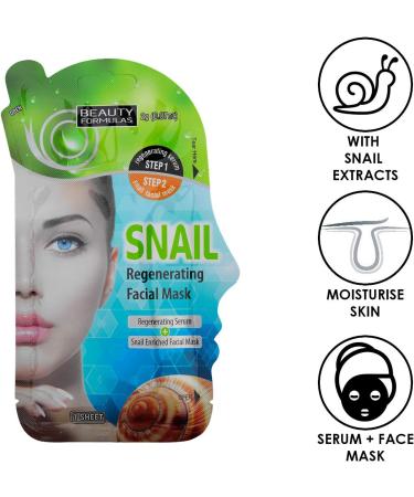 Beauty Formulas Snail Regenerating Facial Mask - Buy Online on GoSupps.com