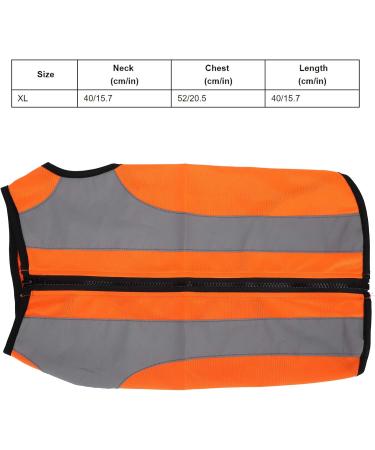 Qcwwy XL Fluorescent Orange Reflective Vest for Dogs - Safety Jacket & Pet Clothing | Bright Warning Safety Gear - Buy Online on GoSupps.com
