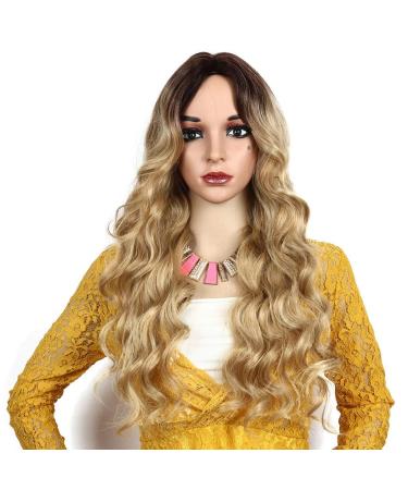 Wig Ladies Long Hair Gold Women Brazilian Long Synthetic Wavy Cosplay Curly Hair 80s 70s 60s 50s