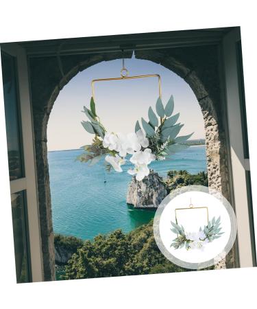 Zerodeko Wrought Iron Gate Hanging Wreath Faux Floral Eucalyptus Hoop Wreath Farmhouse Wreath Peony Rose Flower Wreath Vine Wreaths Decor Flower Pendant White Door Trim Wedding - Buy Online on GoSupps.com