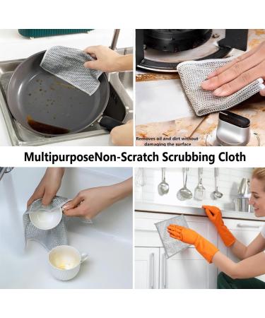 Akalimo 5 PCS Multipurpose Wire Wire Dishwashing Rags Wire Dishcloth for Wet and Dry Double Layer Reusable Scrubbing Dishcloths Non-Scratch for Home-Kitchen Bathroom Bar Sinks Stove Tops - Buy Online on GoSupps.com