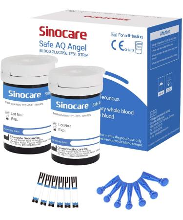 sinocare Diabetes Strips/Blood Glucose Test Strips x 50 pcs (Only for sinocare Safe AQ Angel Blood Glucose Monitor) Safe AQ Angel 50 Strips