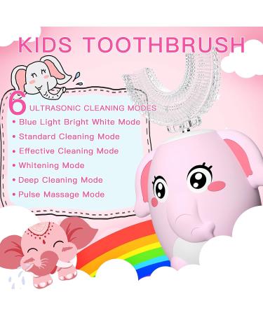 Kids Electric Toothbrush - Pink Elephant Design | IPX7 Waterproof | Rechargeable Ultrasonic | 6 Modes Oral Care for Children 2-7 Y - Buy Online on GoSupps.com