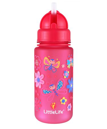 LittleLife Children & Toddler Water Bottle With Easy-Access Lid & Straw 400 ml Pink