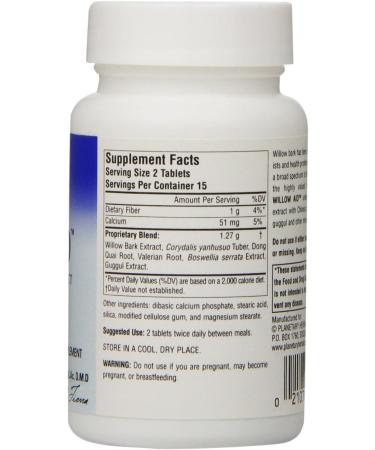 Planetary Herbals Willow Aid 30 Tablets - Natural Support for Pain Relief - Buy Online on GoSupps.com