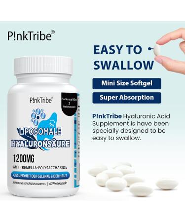 High Dose Liposomal Hyaluronic Acid Capsules - 1200mg 500-700 kDa Additive-Free 60 Capsules (2-Pack) | Premium Hydration Supplement - Buy Online on GoSupps.com
