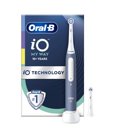 Oral-B My Way Kids Electric Toothbrush Christmas Gifts For Kids 2 Toothbrush Heads 4 Modes With Teeth Whitening For Ages 10+ 2 Pin UK Plug Grey
