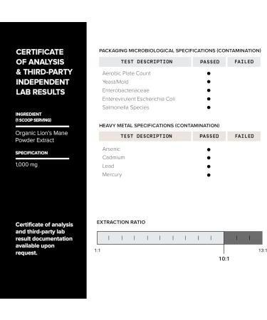 Lion s Mane Powder - Ultra High Potency 10:1 Extract with 30% Polysaccharides - Highly Concentrated - Third-Party Lab Tested - 90g - Buy Online on GoSupps.com