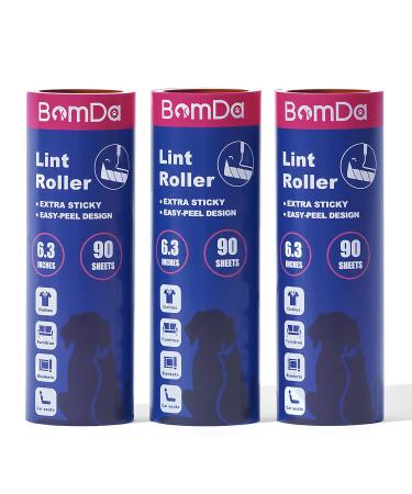 BOMDA Extra sticky large lint roller for clothing sofa bed and carpet - lint roller for animal hair cat hair dog hair dust & lint 16cm (270 sheets)