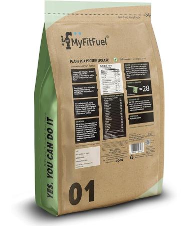 My-Fit-Fuel Clean Plant Pea Protein Isolate (28g Protein 5g BCAA 10.8g EAA) |Easy to Digest | Vegan Plant Protein Powder 1Kg 28 Servings (Unflavoured)  - Buy Online on GoSupps.com