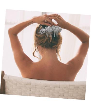 Angoily Pearl Hair Clip Bridal Floral Headpiece Wedding Crystal Hair Comb Floral Hair Comb Flower Side Hair Clips Jeweled Hair Clips Alloy Comb Hair Accessories Bride Fashion - Buy Online on GoSupps.com