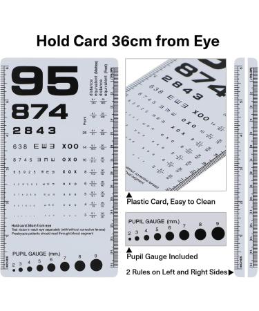 NOYOC 2 Pack Pocket Eye Chart - 6ft Snellen & Rosenbaum Plastic Eye Charts for Exams - Buy Online on GoSupps.com