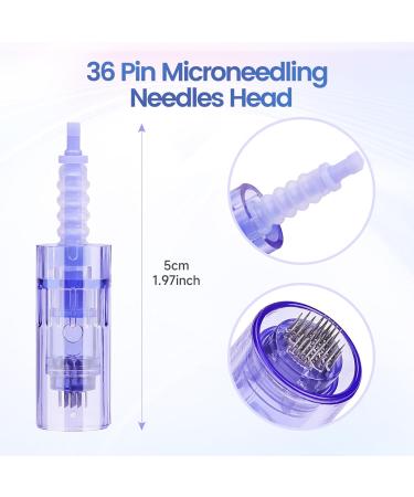 Yofuly 36 Pins Microneedling Needles - Replacement Cartridges for Dermapen | 10-Pack Bayonet Microneedling Needle Kit - Buy Online on GoSupps.com