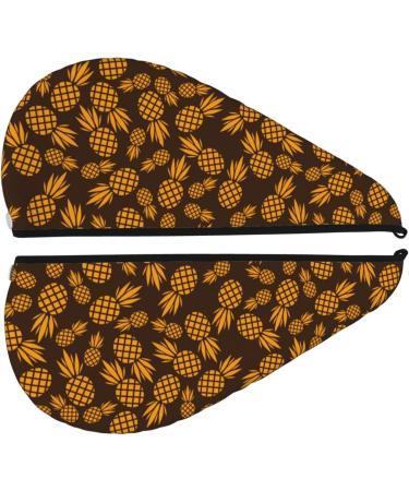 Colorful Pineapple Microfiber Hair Towel - Soft Super Absorbent Wrap for Long Curly & Thick Hair - Quick Dry Coral Velvet Cap for Women - Buy Online on GoSupps.com