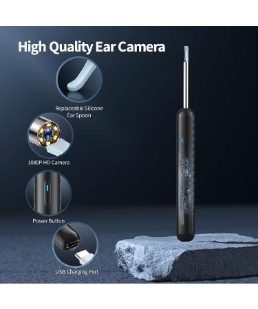 Ear Wax Removal Tool Kit with 8 Ear Sets and Otoscope for iPhone and Android Phones (Black) - Buy Online on GoSupps.com
