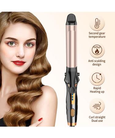 2 in 1 Curling Iron & Straightener - Ceramic Ionic Hair Curler with Adjustable Temperature - Travel Mat Included - Buy Online on GoSupps.com