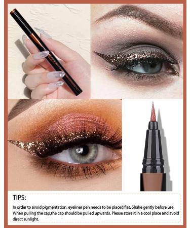 LYSdefeu Bronze Glitter Eyeliner Liquid - Brown Sparkle Shimmer Metallic Pen - Buy Online on GoSupps.com