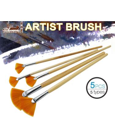 JOWOART 5Pcs Nylon Fan-Shaped Brush Set for Painting and Drawing - Buy Online on GoSupps.com