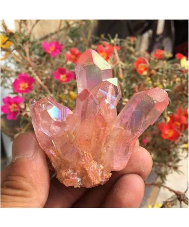 Natural Crystal Rough Beautiful Rose Flame Aura Quartz Crystal Cluster Specimen 60-70G - Buy Online on GoSupps.com