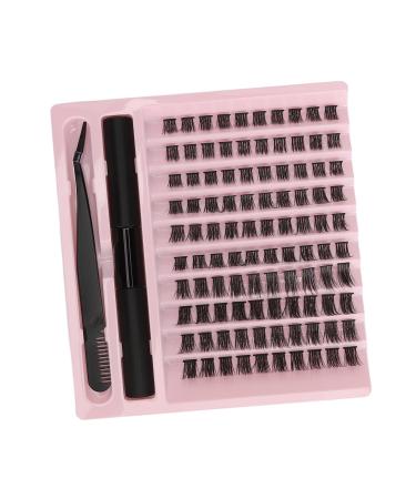 100 Clusters False Eyelashes Thickness D Curly DIY Extension Eyelashes with Glue for Beginners