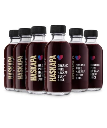 Haskapa Organic Berry Juice Shots | 100% Natural Haskap Berries | Vegan Superfood | Healthy Fruit Juice Drink Snack or Smoothie | 6 x 60ml Recyclable Glass Bottles
