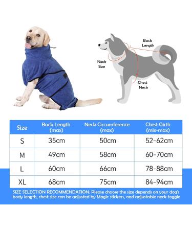 Happy Hachi Microfiber Dog Bathrobe Towel - Super Absorbent Fast Drying Washable Beach Towel for Small Medium & Large Dogs & Cats - XL Blue - Buy Online on GoSupps.com