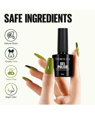 TOMICCA Gel Nail Polish Set - White, Olive Green & Dark Green Colors - Soak Off UV LED Gel Kit for Manicure - Salon Quality at Home - 4x8ML - A116024 - Buy Online on GoSupps.com