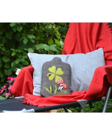 Hugo Frosch Eco Hot Water Bottle 2.0L with Felt Clover Cover | Eco-Friendly Comfort for Everyone - Buy Online on GoSupps.com