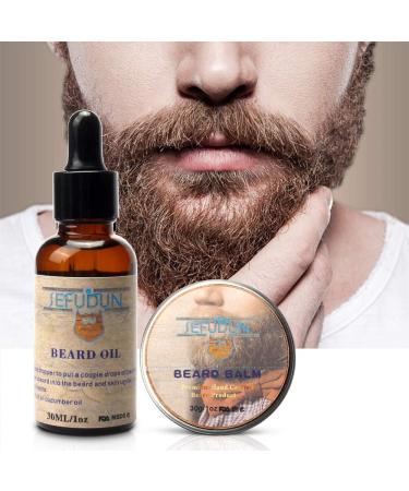 SEFUDUN 5-in-1 Beard Grooming Kit for Men Moustache Treatment Set Including Beard Oil (30ml) Beard wax(30g) Beard Brush Wood Beard Comb Gift Box for Styling Shaping Growth - Buy Online on GoSupps.com