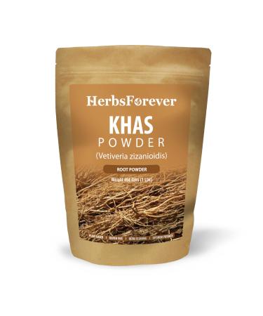 Herbsforever Khas Powder | Vetiveria Zizanioides | Natural Dietary Fiber | Non-GMO Vegan Gluten-Free | 454 GMS