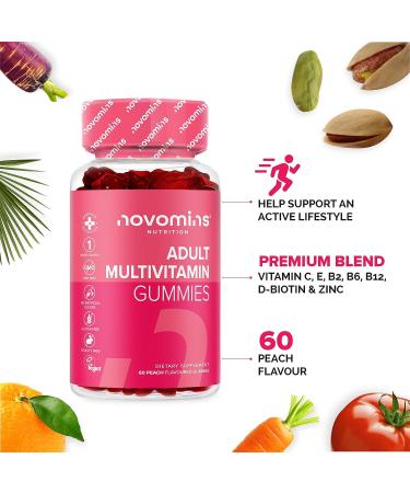 Novomins Multivitamin Gummies - 1 Month Supply for Men and Women - Vegan & Gluten Free - 17 Essential Vitamins - Adult Gummy Supplement - Buy Online on GoSupps.com