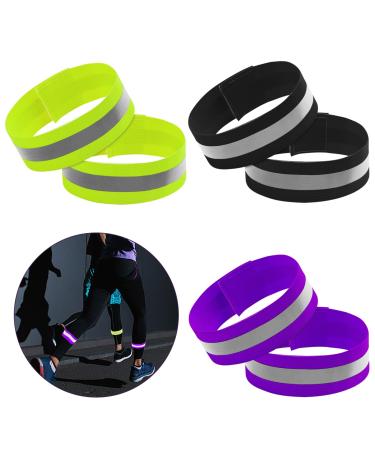 Bohrma reflector tapes set reflector tape double reflector tapes for outdoor jogging double reflector tapes for outdoor jogging trouser clip bike strong reflector strips with Velcro fastener 6 stucco