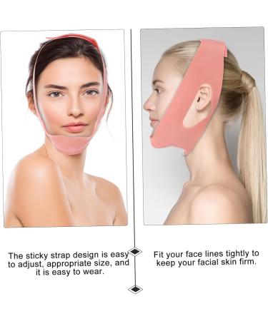DOITOOL Silicone Beauty Double Chin Tape Face Maskes Double Chin Reducer Lift V Thin Face Lifter Strap Chin Lift Woman Pink V-belt Compact Silica Gel - Buy Online on GoSupps.com