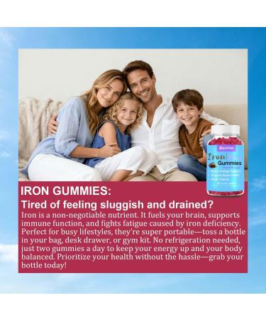 Multi-Vitamin Iron Gummies - Iron Supplement Gummies for Women & Men with Vitamin C B12 & Folate - Energy Support Immune Support - Mixed Flavor No Metallic Aftertaste Vegan 60 Count 60 Count (Pack of 1) - Buy Online on GoSupps.com