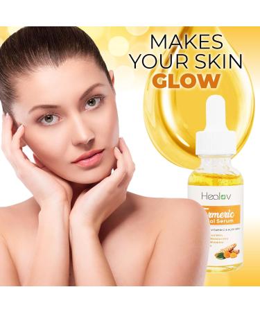 Turmeric Serum for Face & Body | All Natural Skin Brightening Acne Fighting & Repair Serum - Pure Turmeric Oil for All Skin Types - Buy Online on GoSupps.com