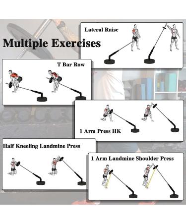 BRTGYM T Bar Row Landmine Attachment for 2 Olympic Bars - Heavy-Duty Steel, 360 Swivel | Home Gym Equipment - Buy Online on GoSupps.com