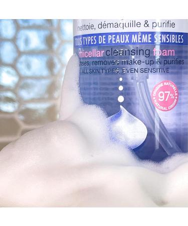 EVOLUDERM - Micellar Cleansing Foam - 150 ml - 97% Natural Origin - Vegan - Made in France - Pack of 3 x 150 ml - Buy Online on GoSupps.com