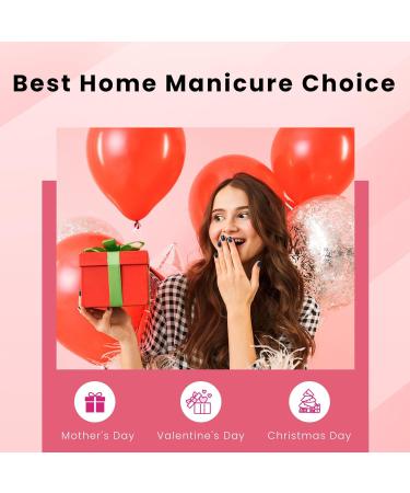 Phoenixy 21+3 Pcs Autumn Winter Gel Nail Polish Set - Soak Off UV Gel Nail Polish with Base Top Coat - Christmas Nail Art Manicure Gifts for Women - Pinkish Blue (24pcs) - Buy Online on GoSupps.com