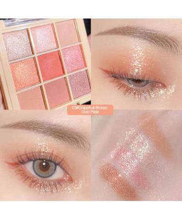 Eyeshadow Makeup Palette 9 Colors Matte Eye Shadow Powder Long Lasting Contouring Highlighter Blusher Eyeshadow for Girls Women Beginners Aezon 7184-03# Grapefruit Broken Gold Plate - Buy Online on GoSupps.com