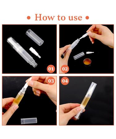 10 Pack 5ml Transparent Rotating Nail Oil Pens - Brush Tip Applicator for Skin Eyelash Growth & Liquid Lip Gloss - Buy Online on GoSupps.com