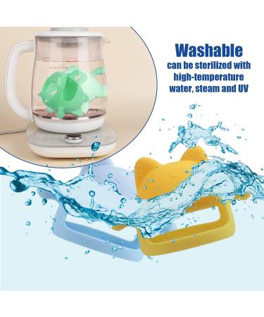 Puphutu Baby Teether - Silicone Teething Toy 3 Pack for Infants (Blue Green Yellow) - Buy Online on GoSupps.com