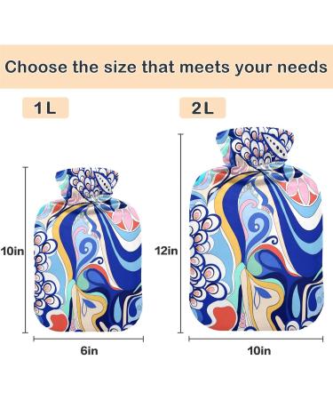 Buy Naanle Colorful Hot Water Bottle - Abstract Flower Cover for Pain Relief & Warmth | 1L Transparent Design for Back Hand & Neck Therapy - Buy Online on GoSupps.com